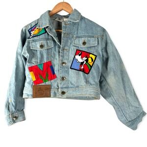 Disney Store Vintage Kids Mkckey Mouse Denim Jean Jacket Sz M Medium